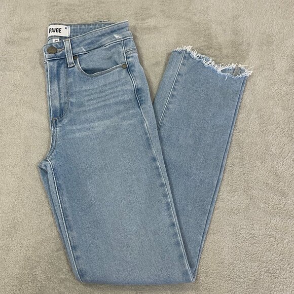 PAIGE Hoxton Slim Straight Leg High Rise Jeans Size 24 - Picture 3 of 13